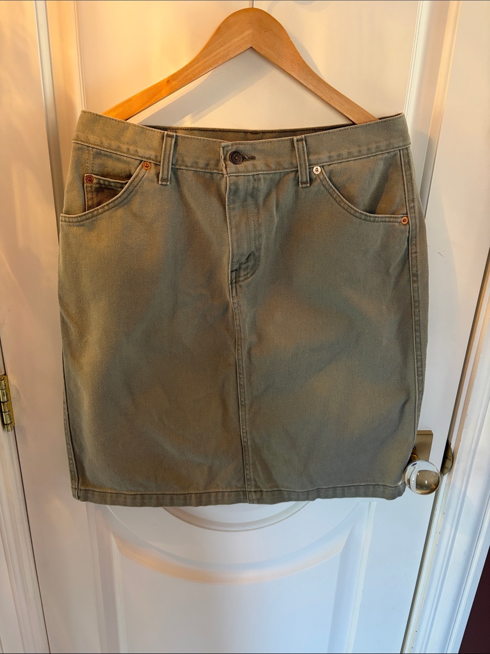 Vintage Green Denim Skirt